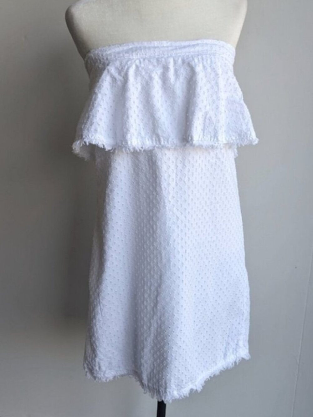 Bella Dahl white eyelet strapless tube dress
